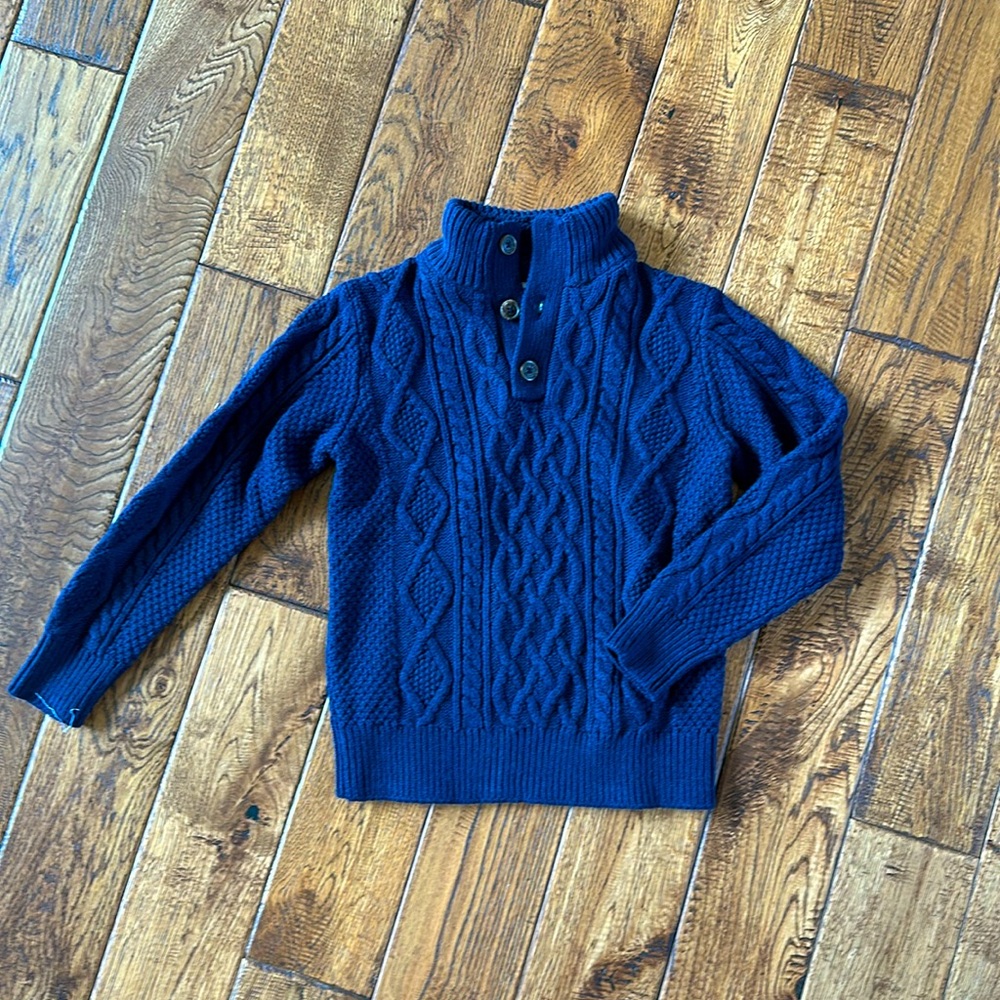 Gap Navy Blue Sweater with 1/4 button up detail.